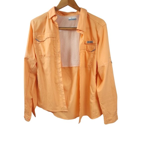 Columbia Performance Fishing Gear Lo Drag Long Sleeve Shirt Bright Nectar Women - Picture 2 of 10